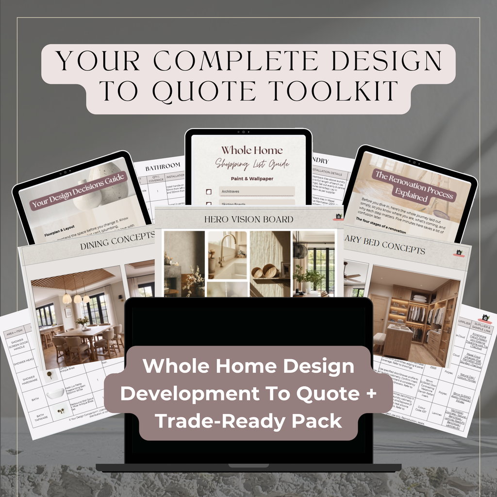 Design Development to Quote & Trade-Ready Pack | Whole Home