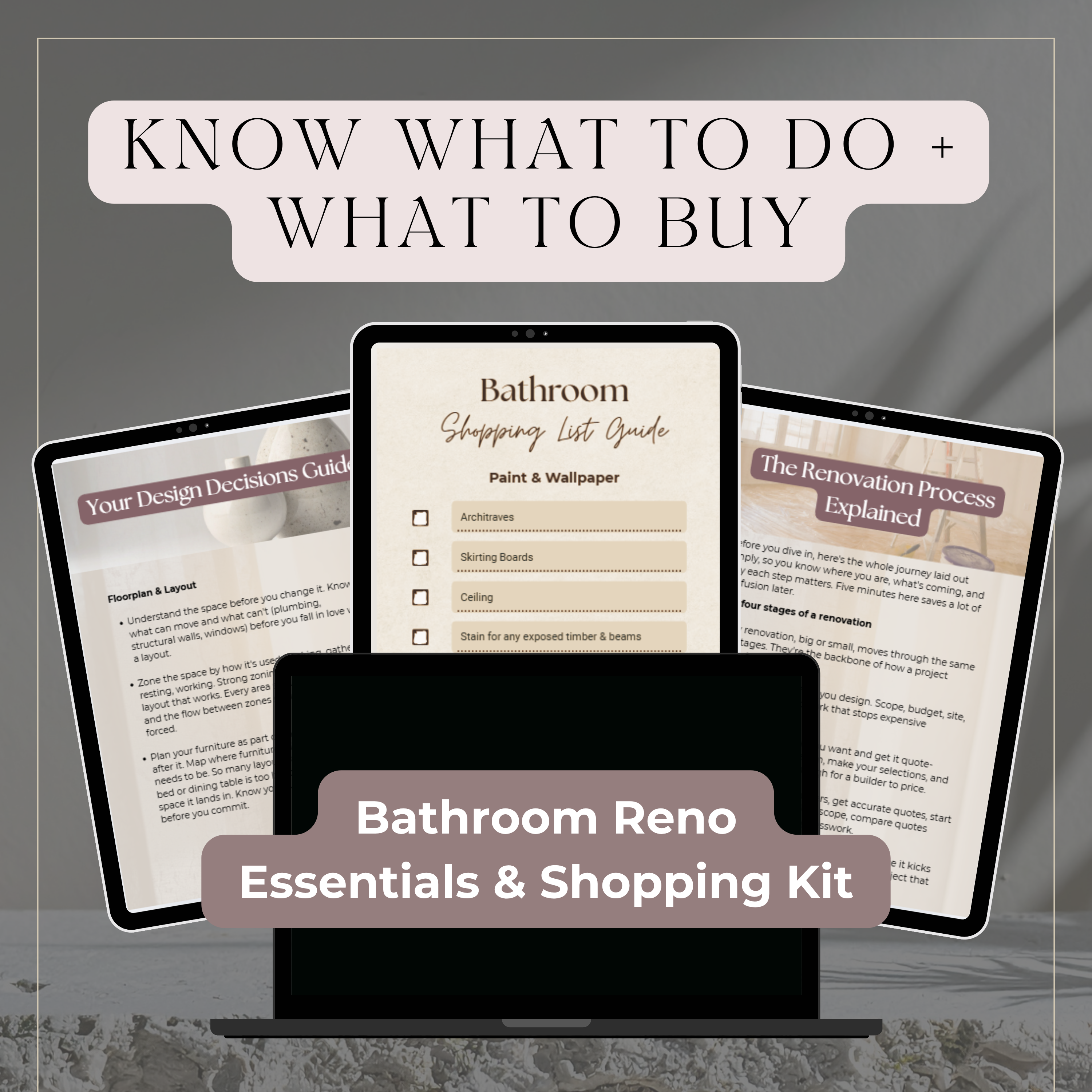 Reno Essentials & Shopping Kit | Bathroom