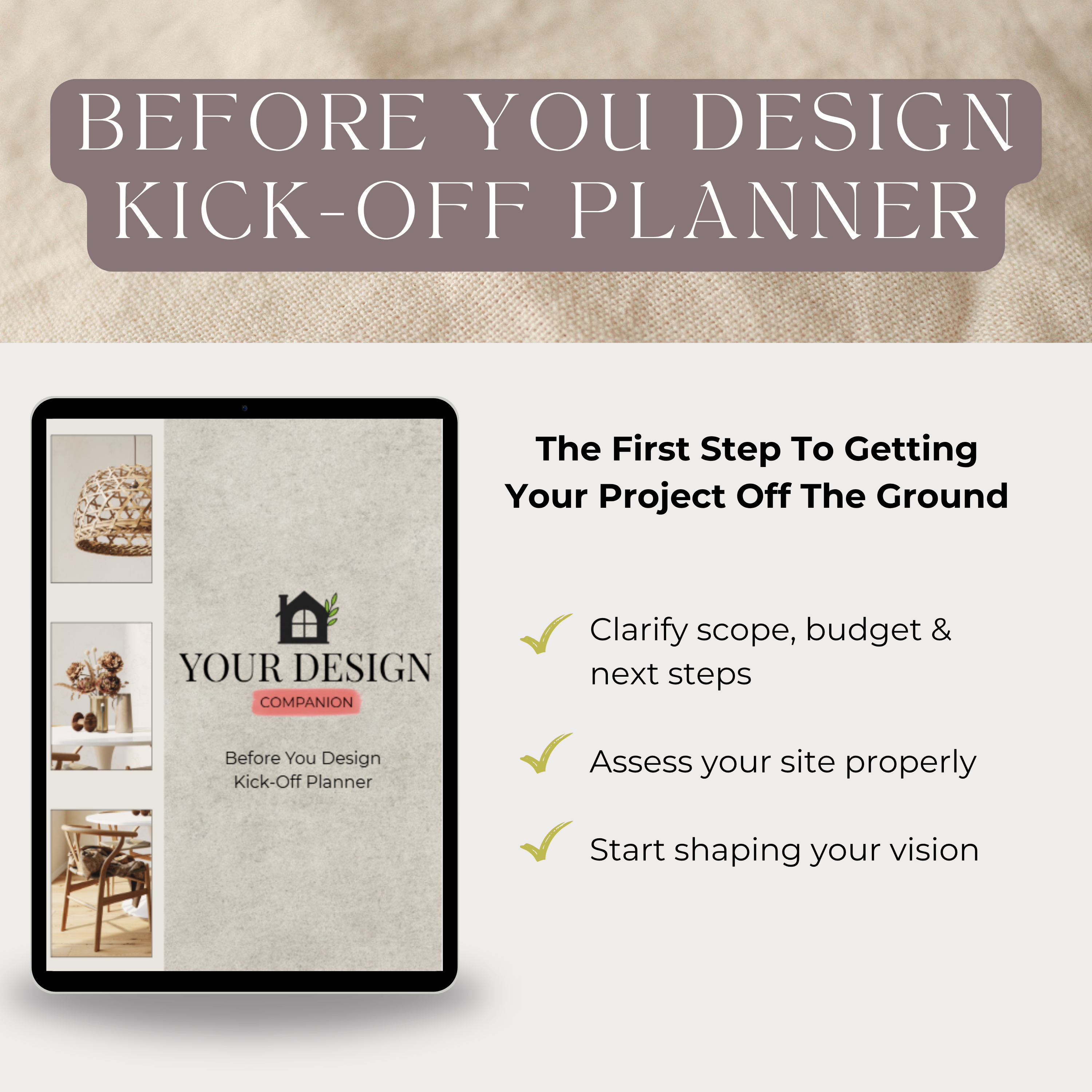 Before You Design Kick-Off Planner