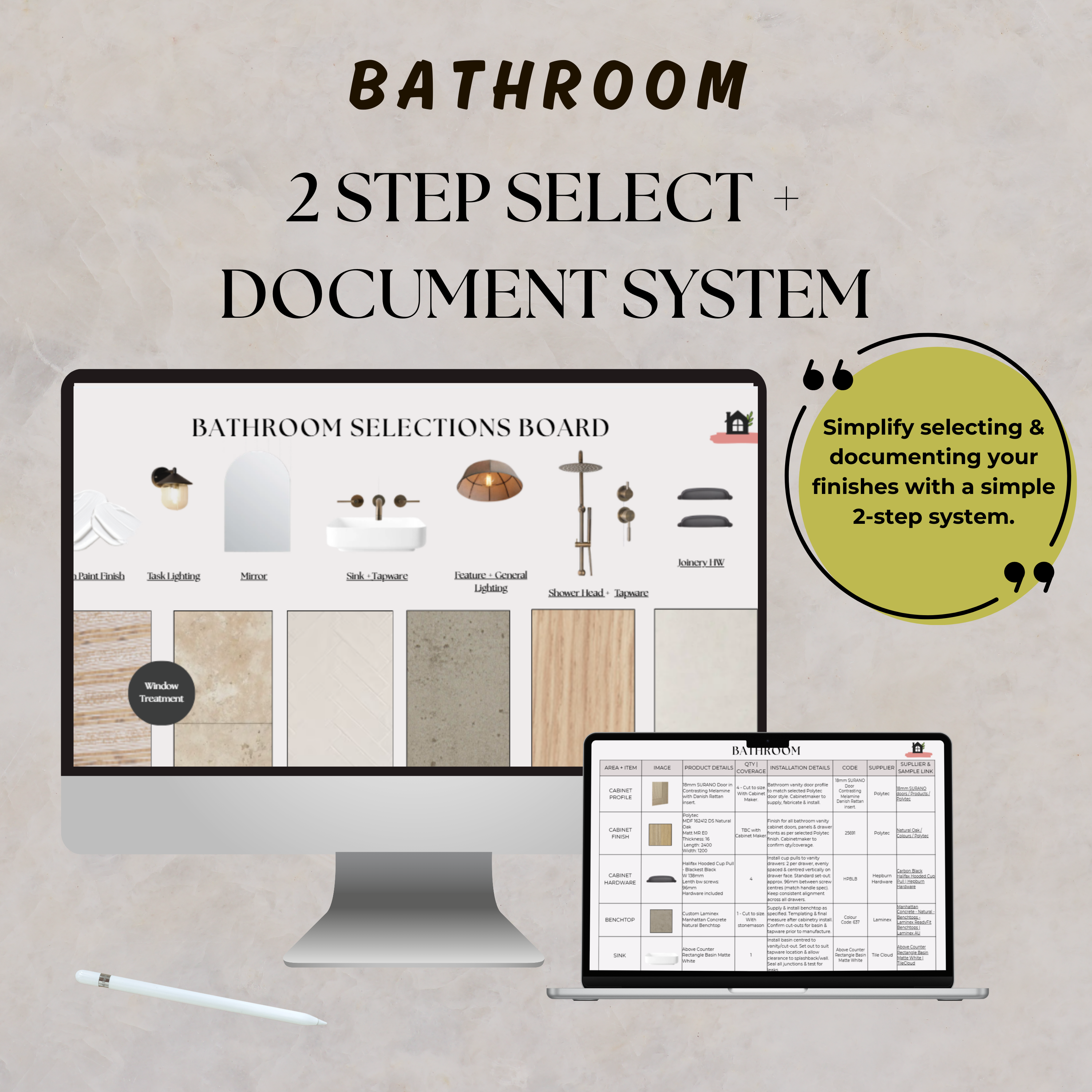 2 Step Select + Document System | Bathroom