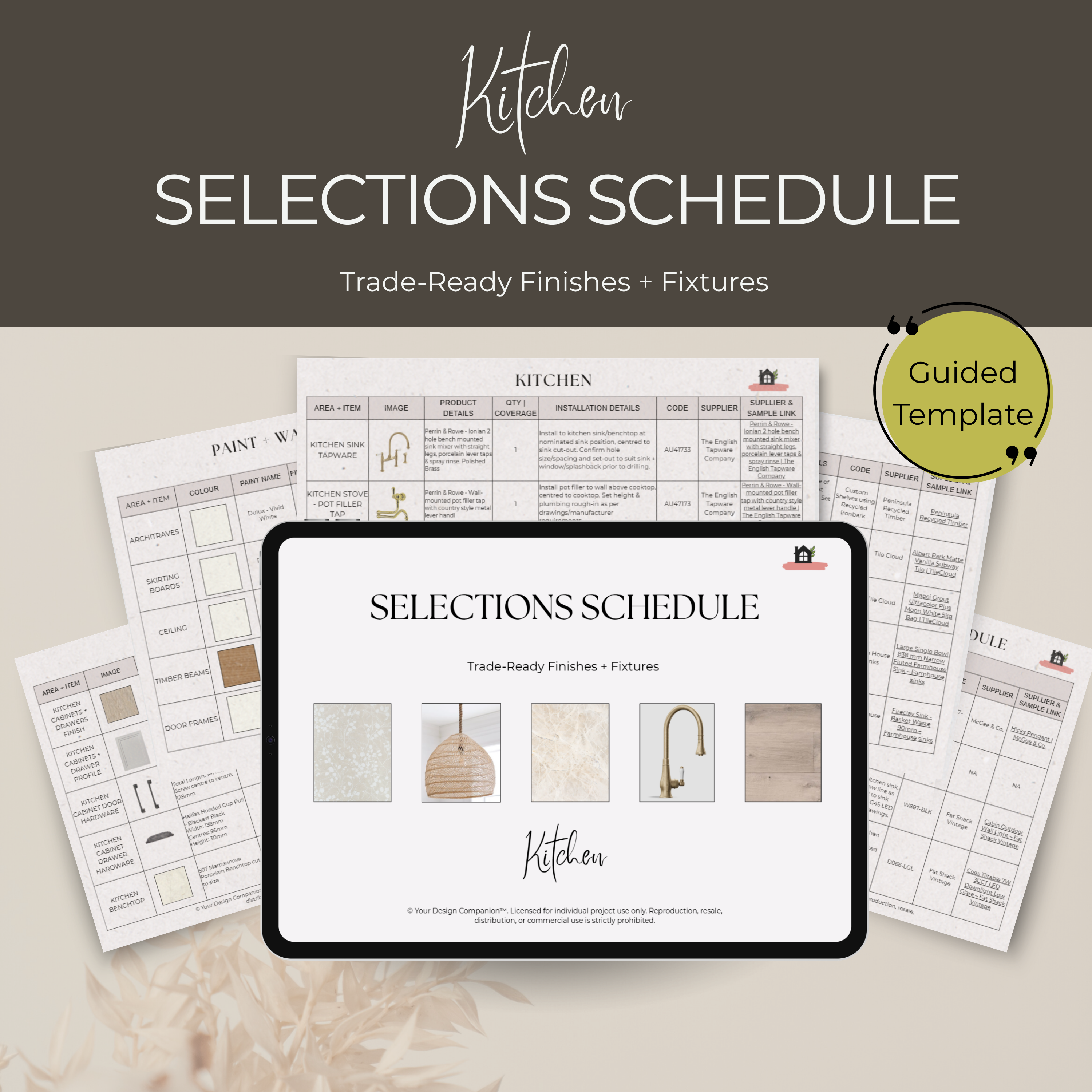 Trade-Ready Selections Schedule | Kitchen
