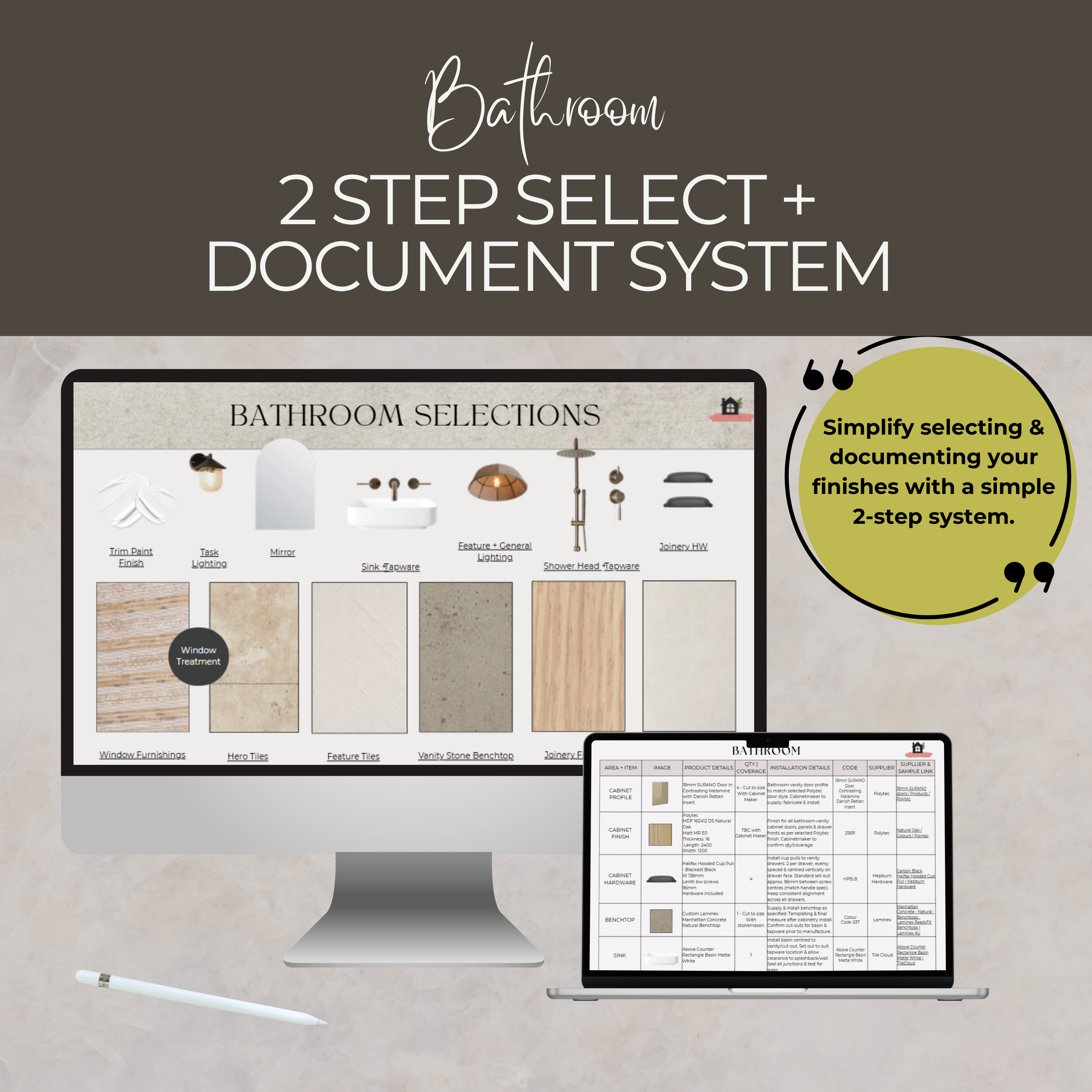 2 Step Select + Document System | Bathroom