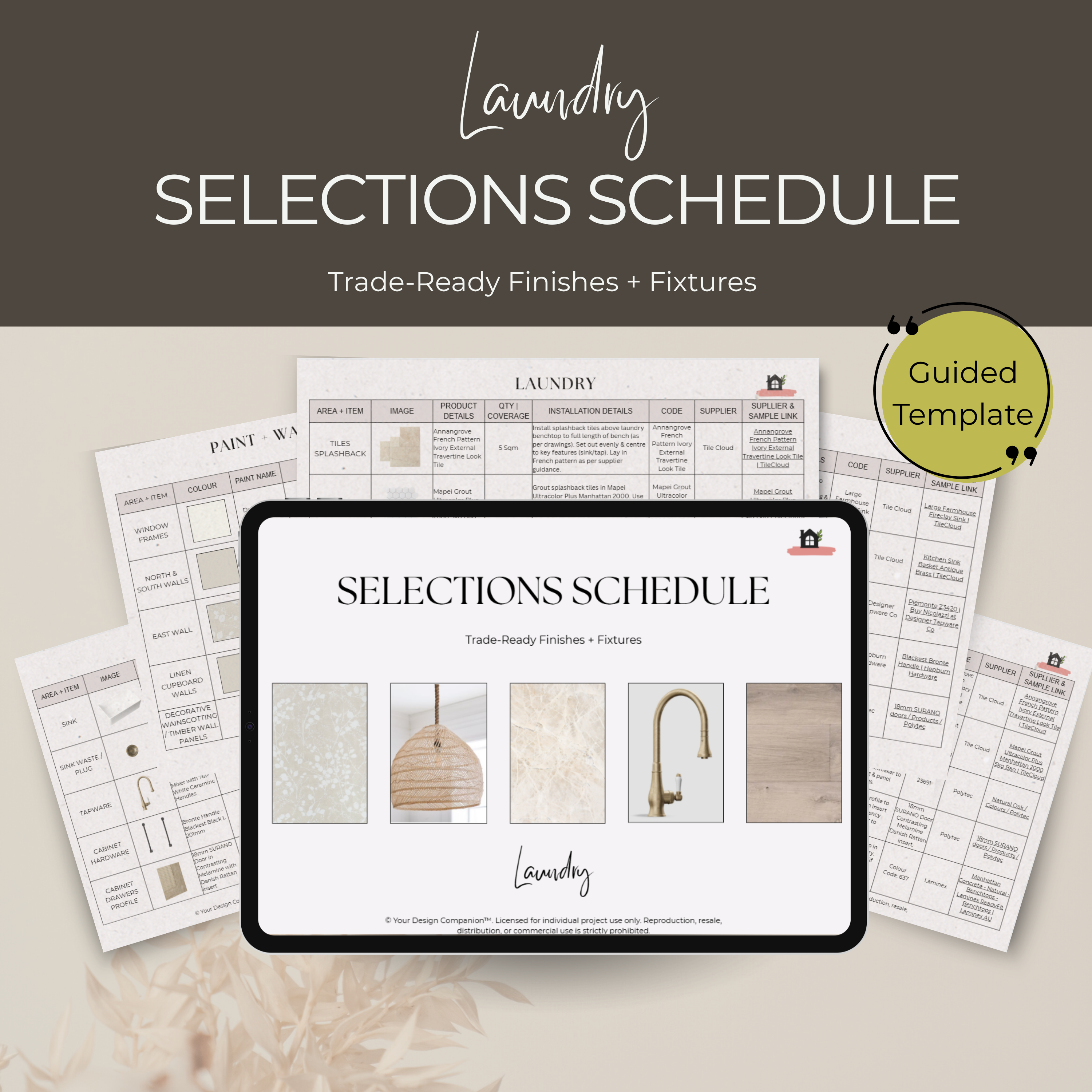 Trade-Ready Selections Schedule | Laundry