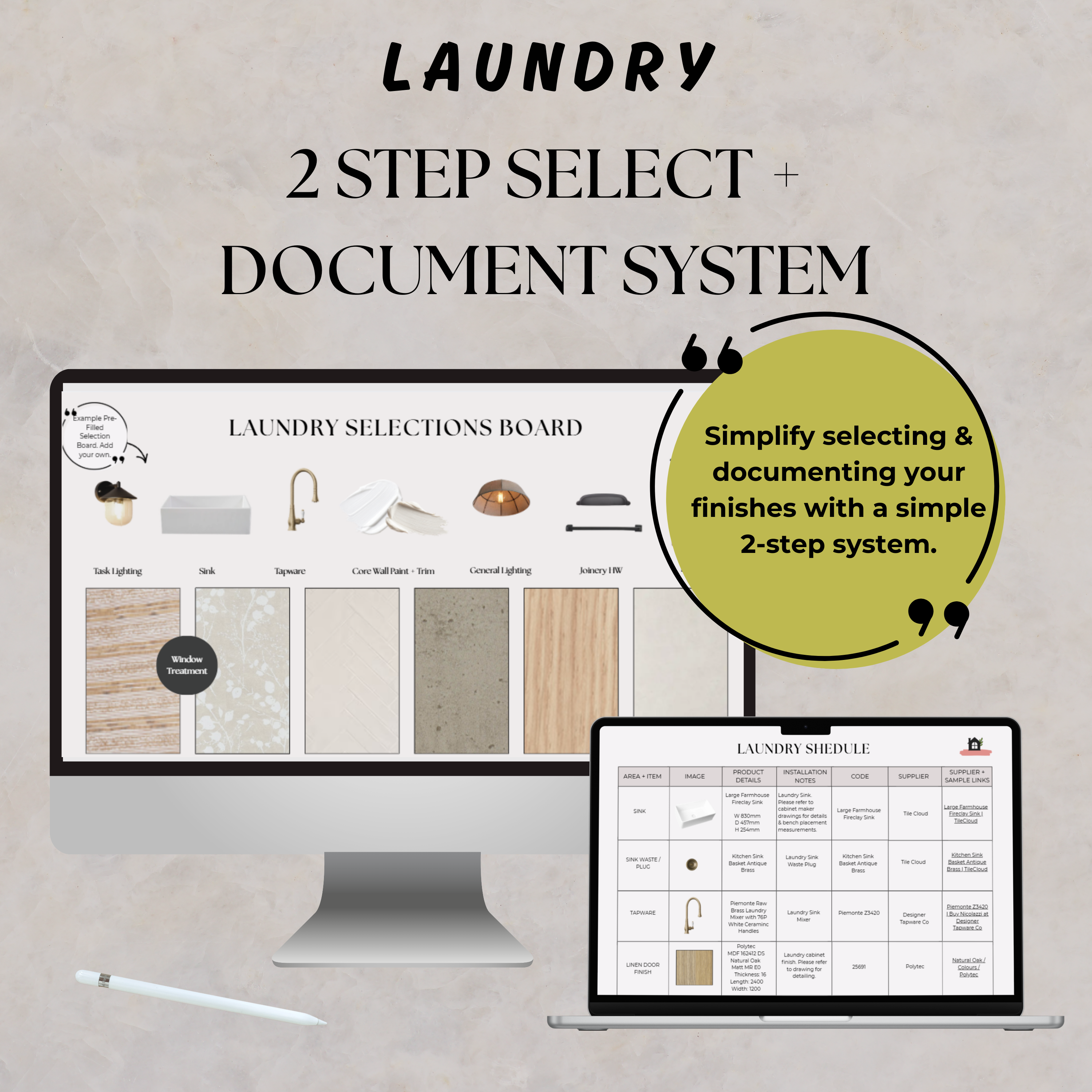 2 Step Select + Document System | Laundry