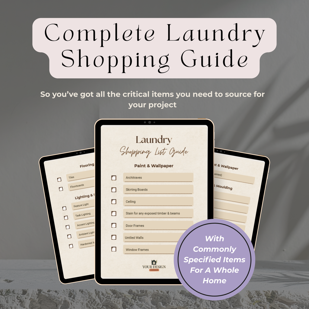 Design Development to Quote & Trade-Ready Pack | Laundry