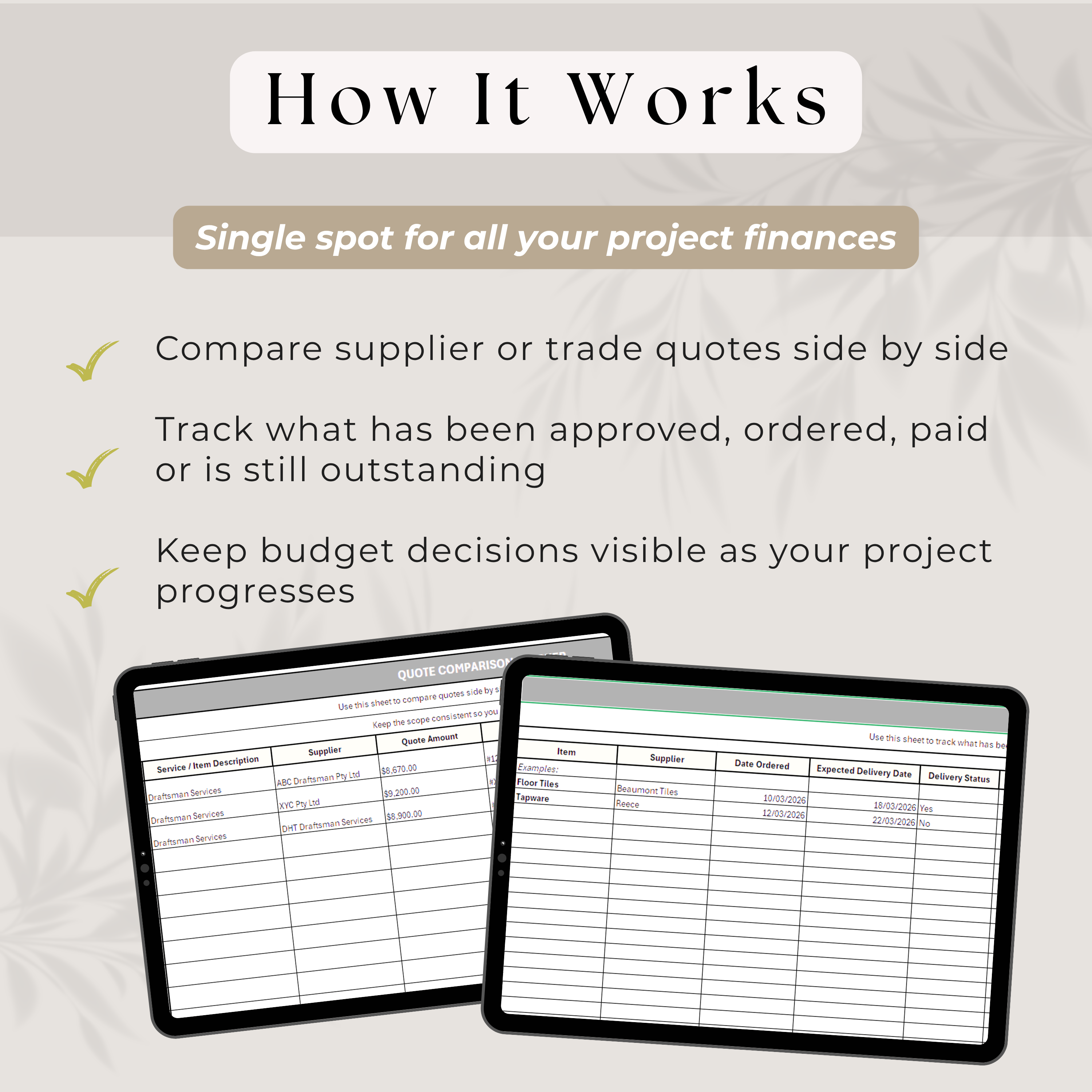 Budget & Orders Tracker
