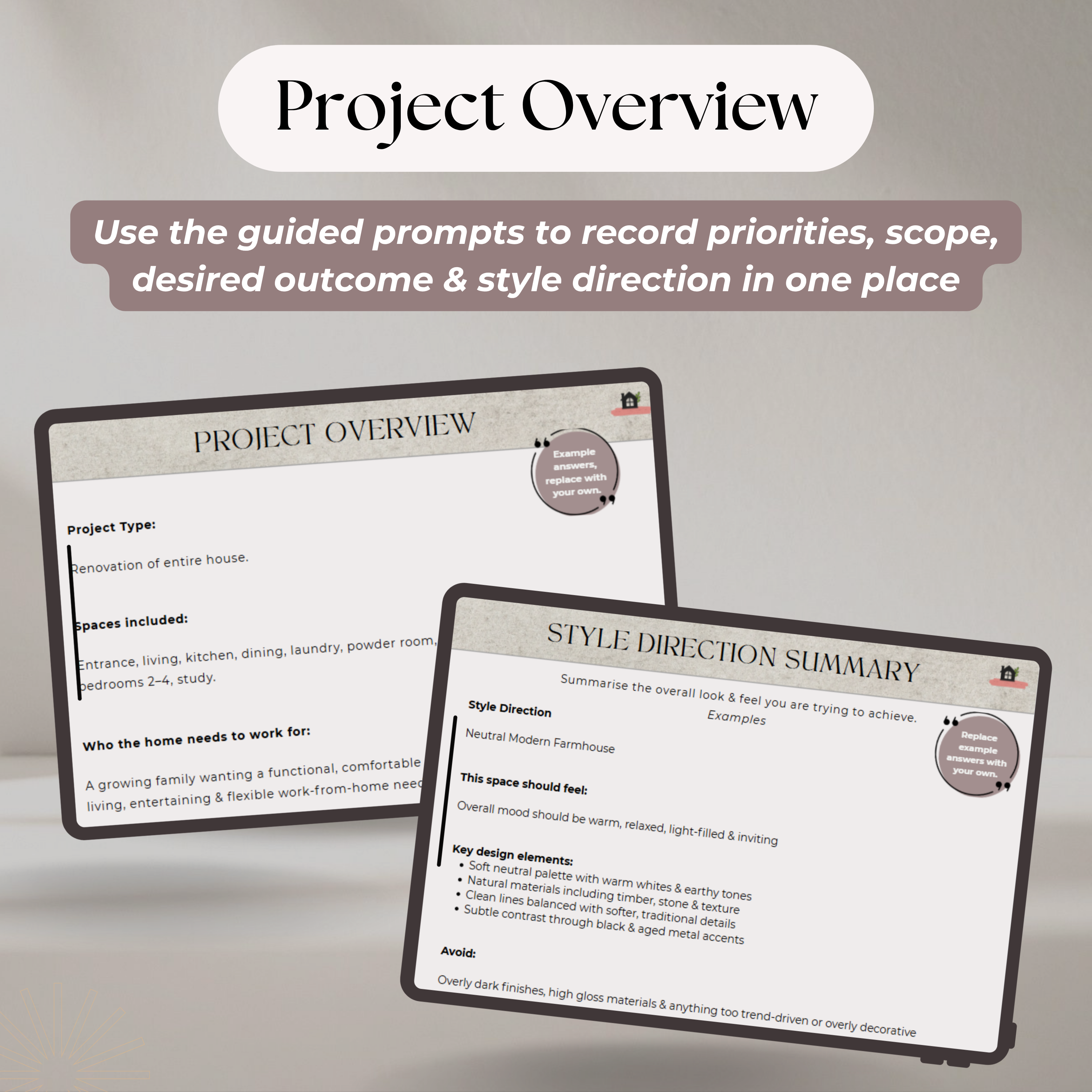 Guided Design Concept & Selections Brief | Bathroom