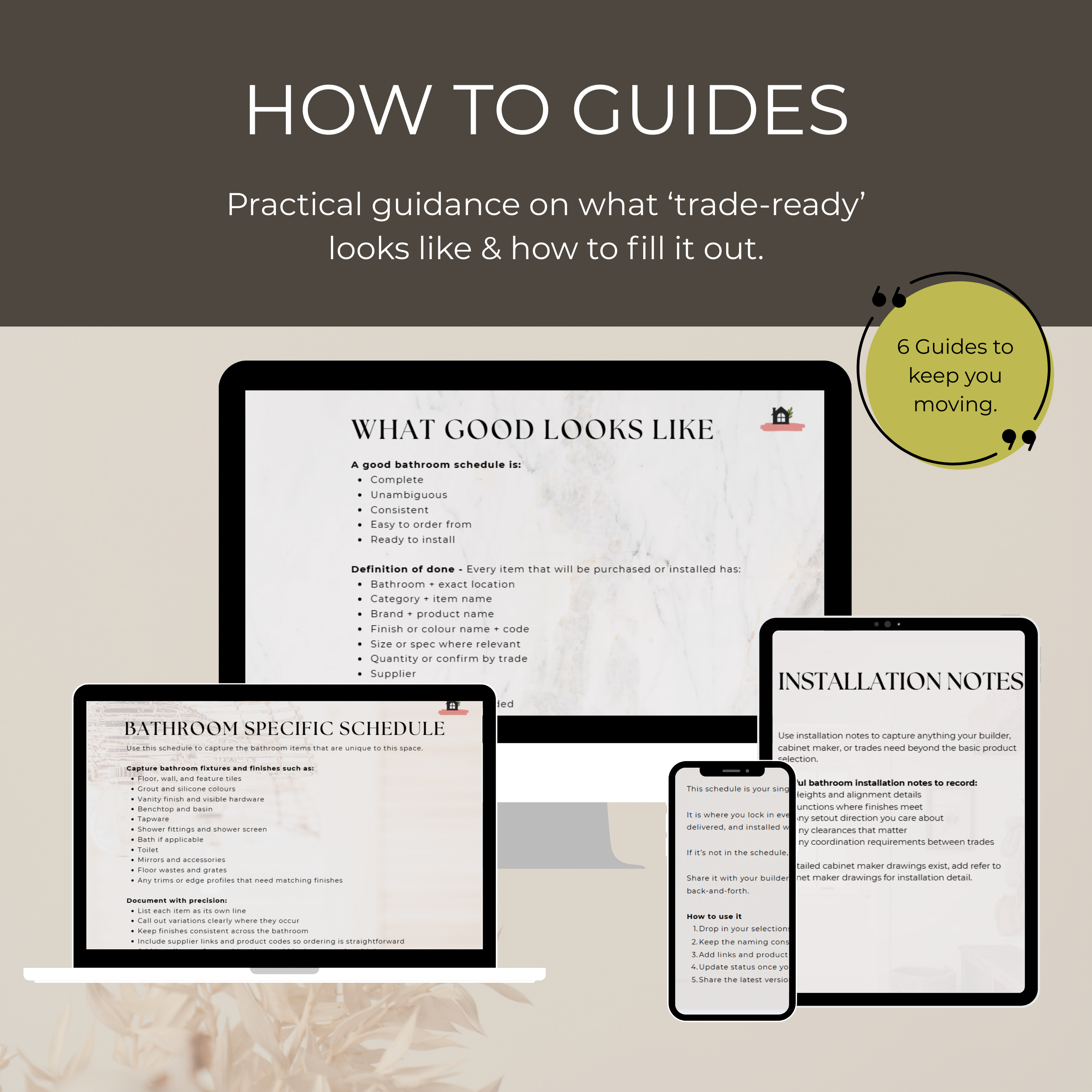 Trade + Quote Ready Finishes & Fixtures Pack | Bathroom