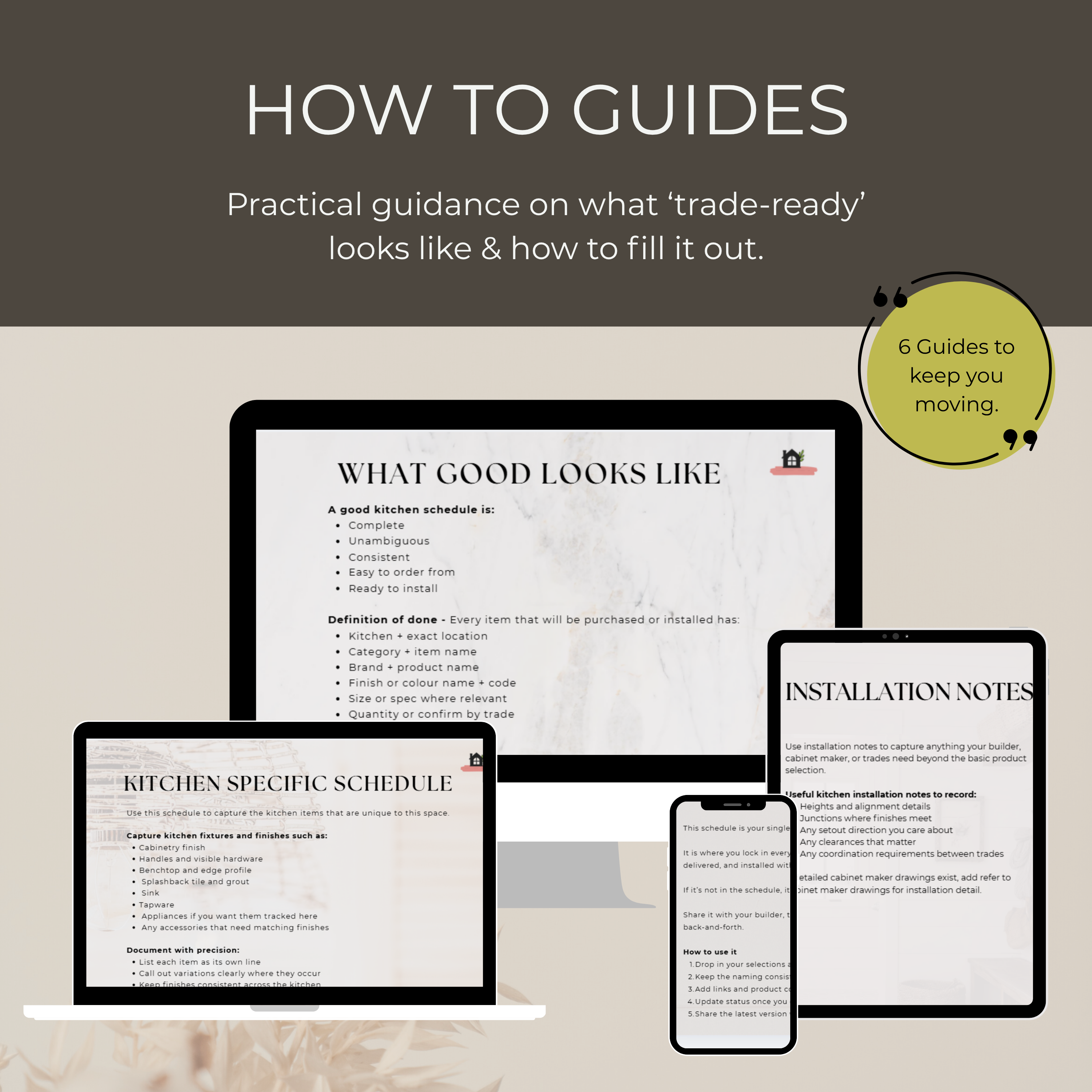 Trade + Quote Ready Finishes & Fixtures Pack | Kitchen