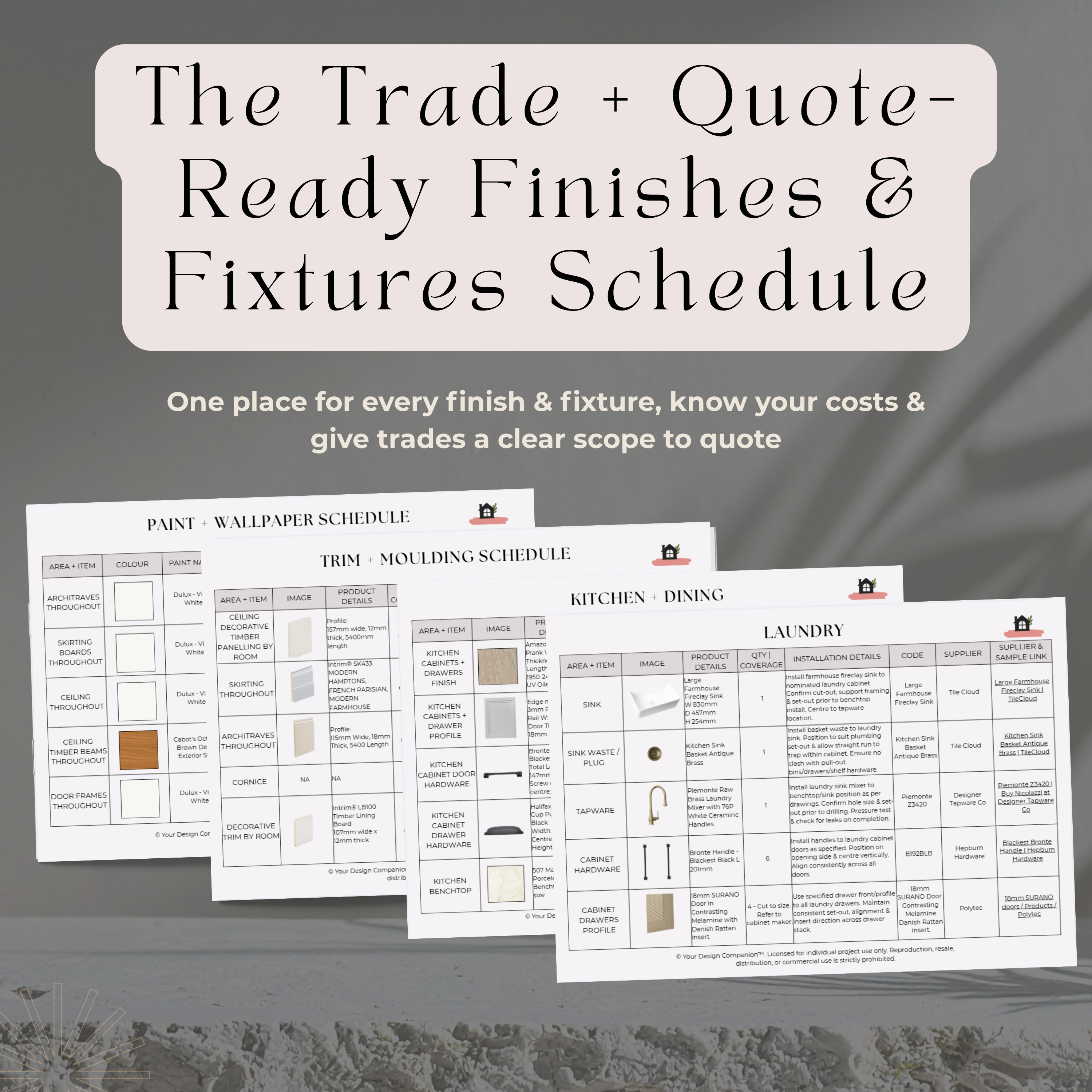 Design Development to Quote & Trade-Ready Pack | Whole Home