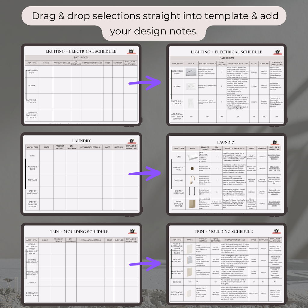 Design Development to Quote & Trade-Ready Pack | Laundry