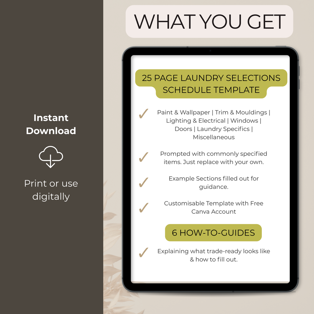 Trade + Quote Ready Finishes & Fixtures Pack | Laundry