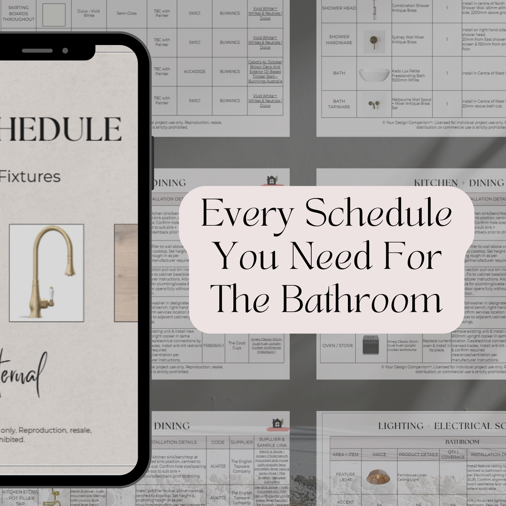 Design Development to Quote & Trade-Ready Pack | Bathroom