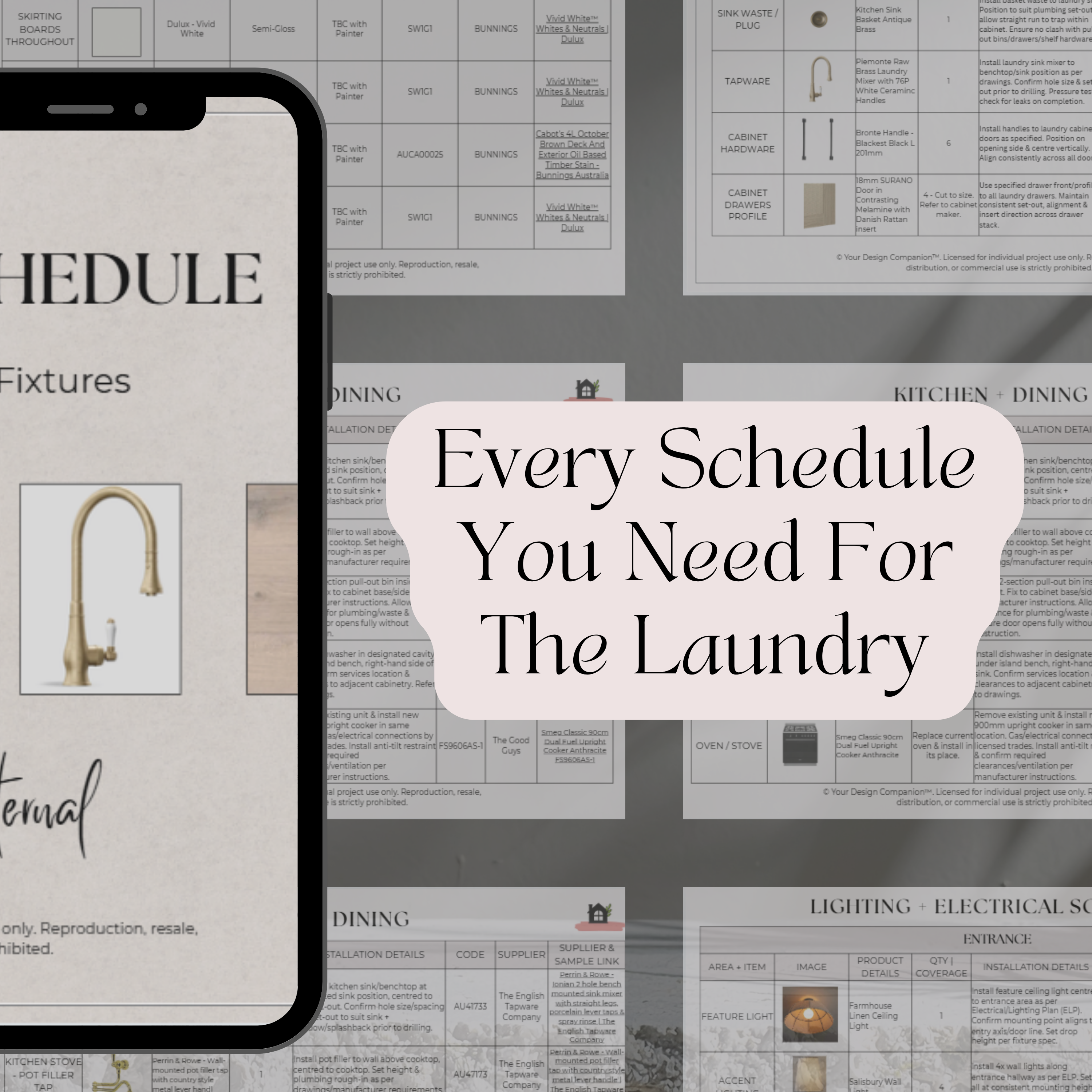 Design Development to Quote & Trade-Ready Pack | Laundry