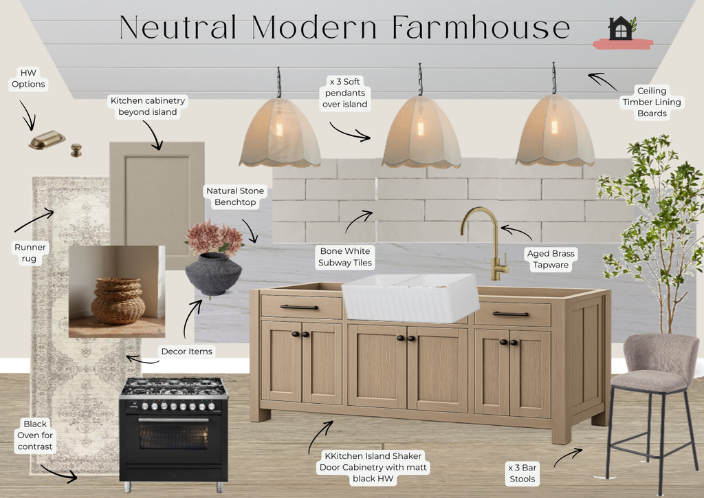 Ready To Shop Design | Neutral Modern Farmhouse Kitchen