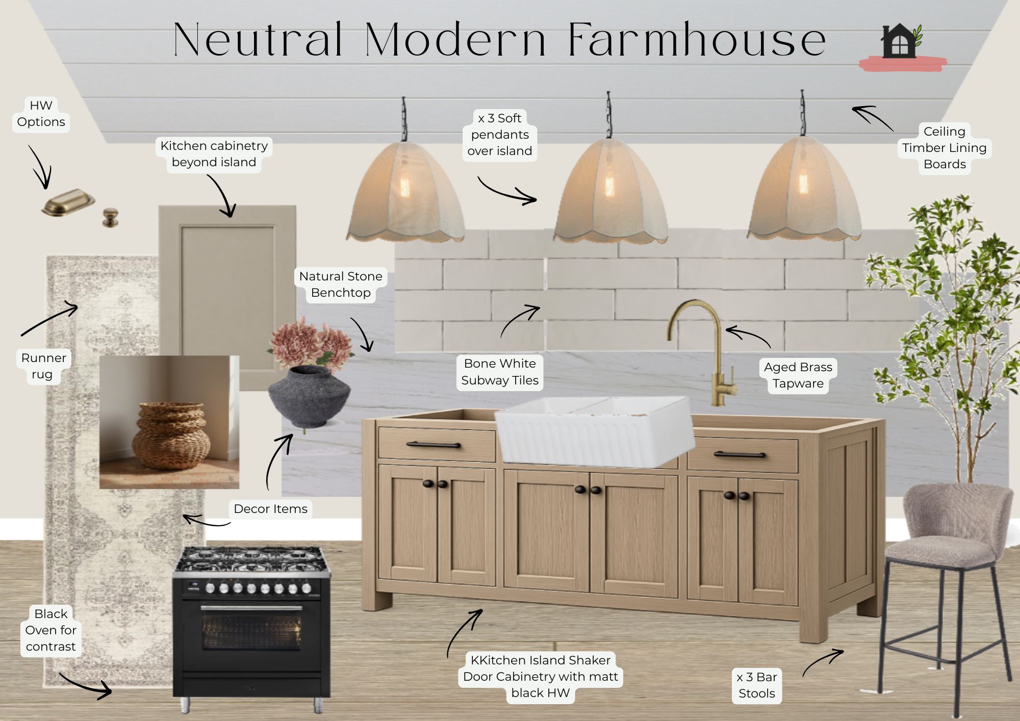 Ready To Shop Design | Neutral Modern Farmhouse Kitchen
