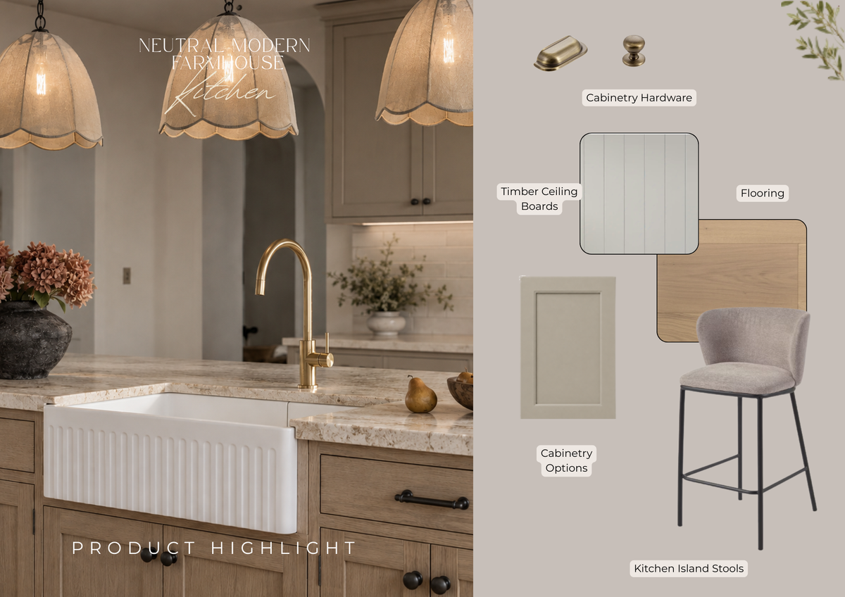 Neutral Modern Farmhouse Kitchen | Ready-Made Design & Style Pack