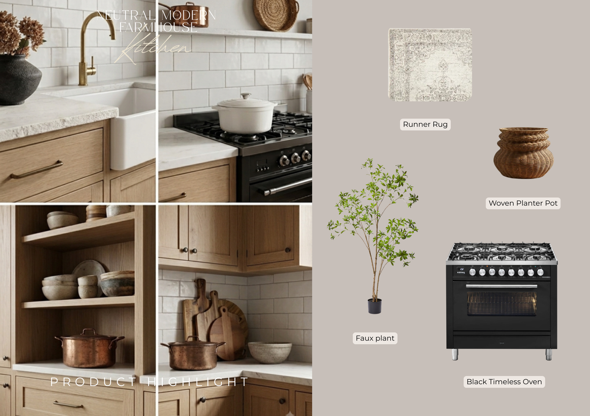 Neutral Modern Farmhouse Kitchen | Ready-Made Design & Style Pack